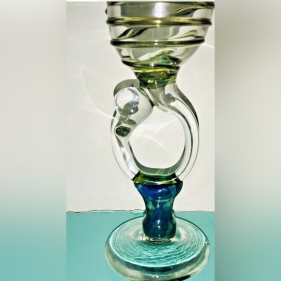 Vintage Peter Bramhall Hand Blown Goblet Chalice 3-19-1979 Original Owner - Picture 10 of 16
